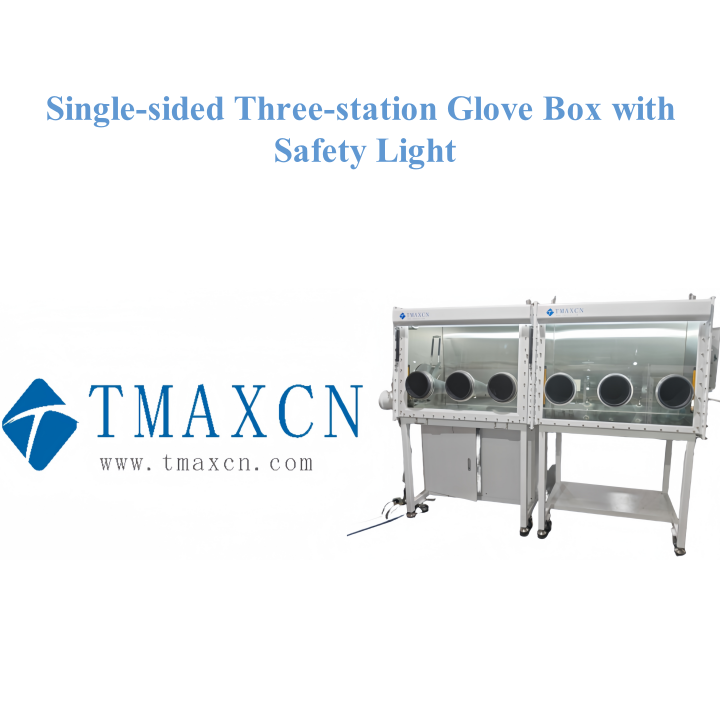 Single-sided Three-station Glove Box with Safety Light